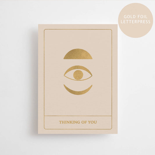 Thinking Of You - Gold Edition - Postcard - Letterpress Gold Foil