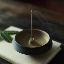 Load image into Gallery viewer, Handmade Ceramic Black Incense Holder
