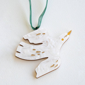 Dove Pearly White Christmas Tree Decoration Hanging
