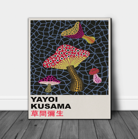 Yayoi Kusama Mushroom Print: A4