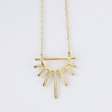 Load image into Gallery viewer, Gold Vermeil Mini Sunburst Necklace
