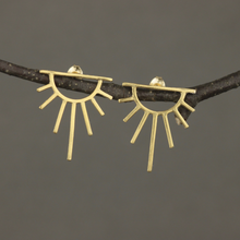 Load image into Gallery viewer, Gold Vermeil Sunburst Stud Earrings

