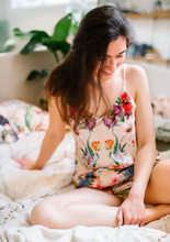 Load image into Gallery viewer, Silk Pyjamas I Cami and Shorts I Eden Print
