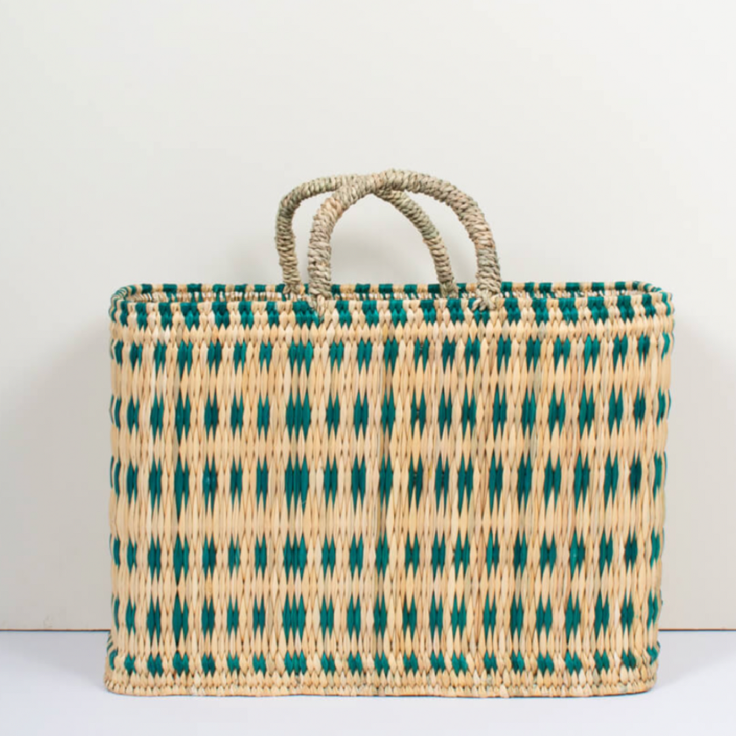 Woven Reed Basket Green I Large