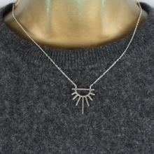 Load image into Gallery viewer, Silver Mini Sunburst Necklace
