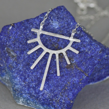 Load image into Gallery viewer, Silver Mini Sunburst Necklace
