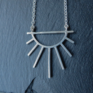 Silver Large Sunburst Necklace