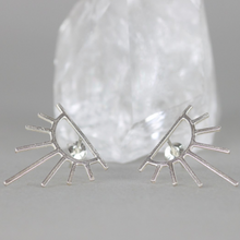 Load image into Gallery viewer, Silver Sunburst Earrings

