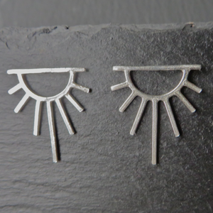 Silver Sunburst Earrings