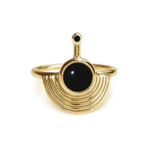 Interstellar Ring Gold I Black Onyx