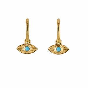 Rays Of Light Mini Hoops Gold I Turquoise