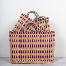 Load image into Gallery viewer, Woven Reed Basket, Violet Medium
