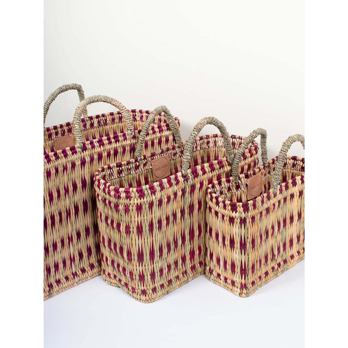 Woven Reed Basket, Violet Medium