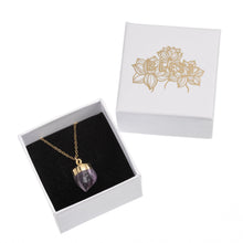 Load image into Gallery viewer, Raw Amethyst Necklace I Gold 18&quot;
