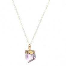 Load image into Gallery viewer, Raw Amethyst Necklace I Gold 18&quot;
