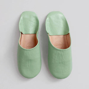 Moroccan Babouche Slippers I Sage