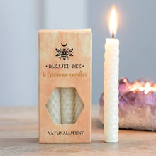 Load image into Gallery viewer, Set of 6 Cream Beeswax Magic Spell Candles
