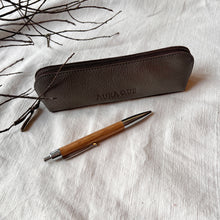ALI Handcrafted Black Leather Pencil Case