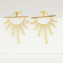 Load image into Gallery viewer, Gold Vermeil Sunburst Stud Earrings
